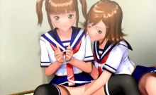 Two 3d Anime Schoolgirls Gets Nailed