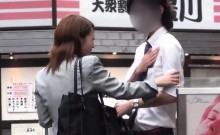 Asian Babe Rubs In Public