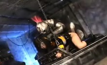 Foxy heroine is bent over and machine toy fucked by an alie