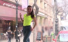 Pickedup euro gal pussylicked in public truck