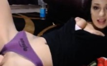 Brunette teen getting machine fucked on webcam
