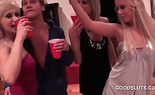 College sexy girls drinking and fucking at a hot orgy party