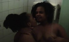 Nasty lesbian African sluts with big natural tits shaved
