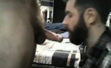 Bearded Guy Gets Facefucked and Swallows Cum