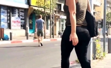 Bubble Butt VPL walking the street