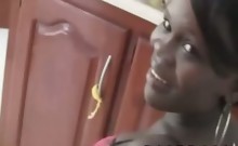 lubricious black girl bangs a cock in her bitchy mouth