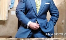 Str8 Daddy Jerking Off In Suit