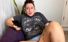 Busty brunette solo masturbation