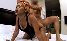 Black MILF from Africa deepthroat n fuck