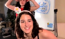 Lesbian oral sex for amateur college teen babes in sorority