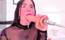 Stacked brunette goes solo toys and masturbation